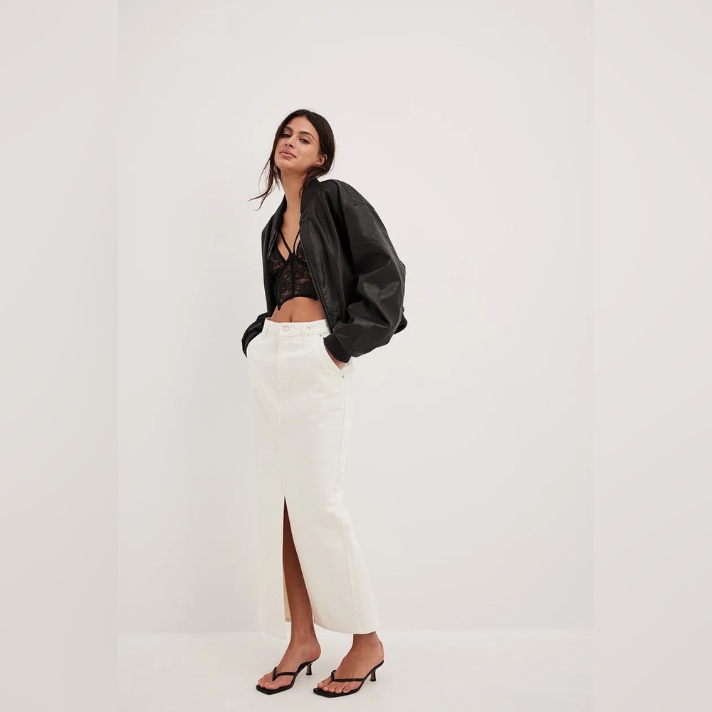 NA-KD Slit Detailed Maxi Denim Skirt